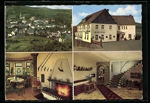 Bild des Verkufers fr Ansichtskarte Grevenstein /Sauerland, Ortsansicht und drei Ansichten vom Gasthof Becker zum Verkauf von Bartko-Reher