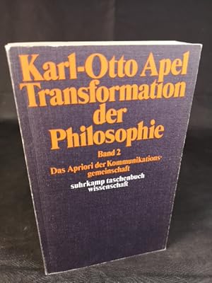 Bild des Verkufers fr Transformation der Philosophie. Bd. 2. Das Apriori der Kommunikationsgemeinschaft zum Verkauf von ANTIQUARIAT Franke BRUDDENBOOKS