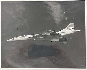 Circa 1980s Black and White Glossy Press Photo of the British Airways Concorde Jet 202 in Flight