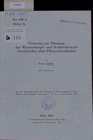 Bild des Verkufers fr Versuche zur Messung des Wasserdampf und Kohlendioxyd Austausches ber Pflanzenbestnden. Heft 4 zum Verkauf von Antiquariat Bookfarm