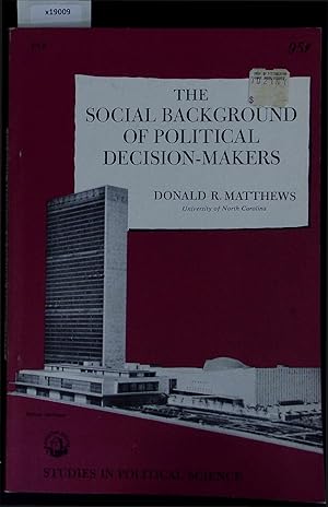 Immagine del venditore per The Social Background of Political Decision-Makers - Studies in Political Science. venduto da Antiquariat Bookfarm