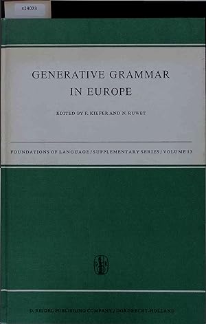 Bild des Verkufers fr Generative Grammar in Europe. Volume 13 zum Verkauf von Antiquariat Bookfarm