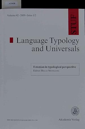 Seller image for Language Typology and Universals. Volume 62 - Issue 1-2 for sale by Antiquariat Bookfarm