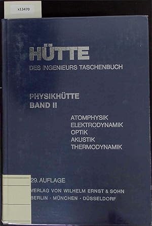 Bild des Verkufers fr Htte des Ingenieurs Taschenbuch. Band II - 29 Neubearbeitete Auflage zum Verkauf von Antiquariat Bookfarm