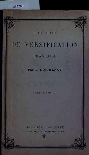 Seller image for Petit Traite de Versification. for sale by Antiquariat Bookfarm