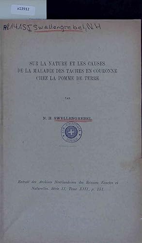 Imagen del vendedor de Sur la Nature et les Causes de la Maladie des Taches en Couronne chez la Pomme de Terre. Tome XIII - Serie II a la venta por Antiquariat Bookfarm