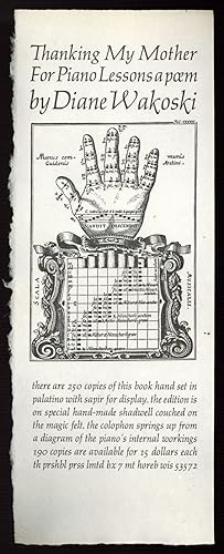 Seller image for [Publisher's Prospectus]: Thanking My Mother for Piano Lessons for sale by Between the Covers-Rare Books, Inc. ABAA