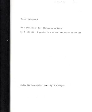 Bild des Verkufers fr 3 Teile in einem Buch: Das Problem der Menschwerdung in Biologie, Theologie und Geisteswissenschaft UND Die Stufen der Menschwerdung in der Evolution der Erde. 1. Teil: Das kosmische Urbild der Menschwerdung und seine Verwirklichung auf der Erde UND 2. Teil: Die Vollendung der Menschwerdung auf der Erde und die seelisch-geistige Bestimmung des Menschen. zum Verkauf von Antiquariat Carl Wegner