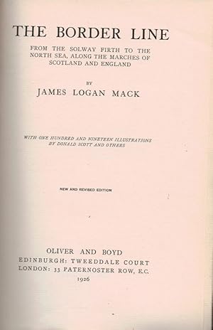 Imagen del vendedor de The Border Line. From the Solway Firth to the North Sea Along the Marches of Scotland and England a la venta por Barter Books Ltd