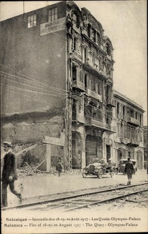 Immagine del venditore per Ansichtskarte / Postkarte Thessaloniki Griechenland, Olympos Palace, zerstrt durch Brand 1917 venduto da akpool GmbH