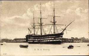 Image du vendeur pour Ansichtskarte / Postkarte Britisches Kriegsschiff, HMS Victory, Segelschiff mis en vente par akpool GmbH