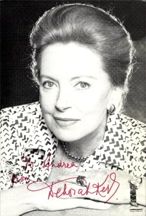 Foto Schauspielerin Deborah Kerr, Portrait, Autogramm