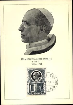 Maximum Ansichtskarte / Postkarte Papst Pius XII., Eugenio Maria Giuseppe Giovanni Pacelli