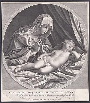 Seller image for "Ne suscitetis neqve evigilare faciatis dilectum" - Madonna adoring sleeping Christ child for sale by Antiquariat Steffen Vlkel GmbH