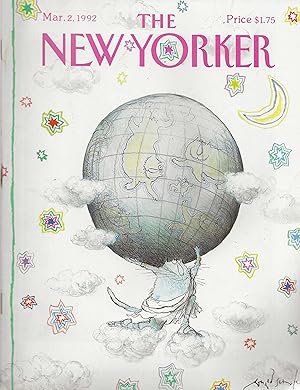 The New Yorker March 2, 1992 Ronald Searle Cover, Complete Magazine