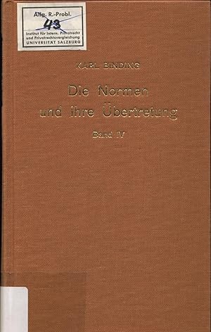Bild des Verkufers fr Die Normen und ihre bertretung - Band 4: Die Fahrlssigkeit zum Verkauf von avelibro OHG