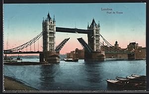 Image du vendeur pour Ansichtskarte Londres, Pont de Tower mis en vente par Bartko-Reher