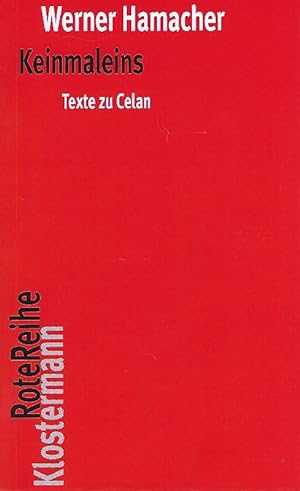 Imagen del vendedor de Keinmaleins Texte zu Celan a la venta por Antiquariat Lcke, Einzelunternehmung