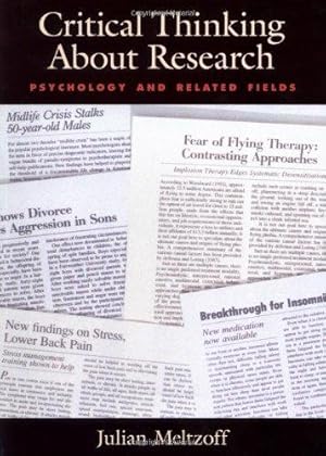 Bild des Verkufers fr Critical Thinking About Research: Psychology and Related Fields zum Verkauf von WeBuyBooks