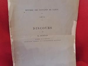 Imagen del vendedor de Rentre des Facults de Droit, des Sciences, des Lettres et de l?cole de Mdecine et de Pharmacie de Nancy, le 15 novembre 1871. a la venta por alphabets