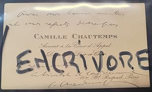 Billet autographe signé Camille Chautemps