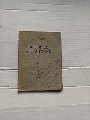 DE L'HIVER A L'AUTOMNE