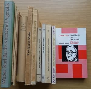 Bild des Verkufers fr Karl-Barth-Konvolut 12 Bnde: Christengemeinde und Brgergemeinde; Theologische Existenz heute; Die kirchliche Lehre von der Taufe; Klrung und Wirkung; Kirchliche Dogmatik; Credo; Dogmatik im Grundri; Mann und Frau; Die protestantische Theologie im 19. Jahrhundert Band 1; Einfhrung in die evangelische Theologie; Karl Barth und die Politik (Cornu); Karl Barths Kirchliche Dogmatik (Weber) zum Verkauf von Elops e.V. Offene Hnde