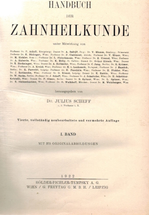 Handbuch der Zahnheilkunde; 1. Band
