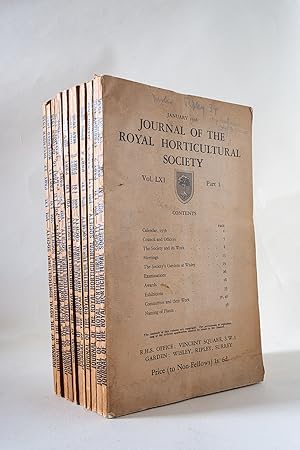 Seller image for Journal of the Royal Horticultural Society Vol. LXI Part One to Twelve January-December 1936 for sale by Andmeister Books