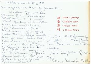 Seller image for Eigenh. Brief mit Unterschrift auf Kunstpostkarte. for sale by Kotte Autographs GmbH
