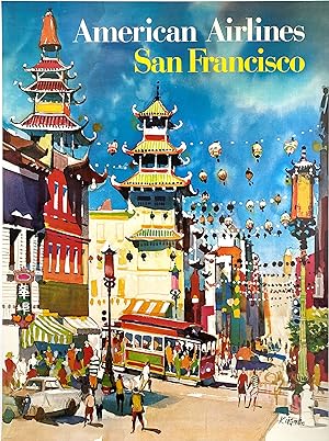 Bild des Verkufers fr Original Vintage Poster - American Airlines - San Francisco zum Verkauf von Picture This (ABA, ILAB, IVPDA)