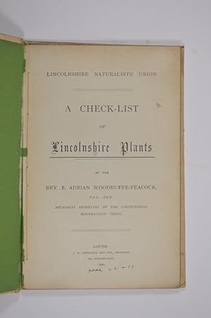 A Check-List of Lincolnshire Plants.