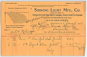 Billhead - 1907 Shining Light Mfg Co of Buffalo New York