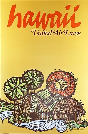 Bild des Verkufers fr Original Vintage Poster - United Airlines - Hawaii zum Verkauf von Picture This (ABA, ILAB, IVPDA)