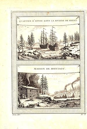 Deux gravures originales Two original French engravings Rivière de Hayes et Montagu