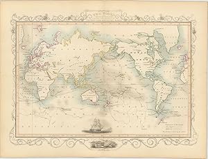 The World on Mercator's Projection Shewing the Voyages of Captain Cook Round the World.