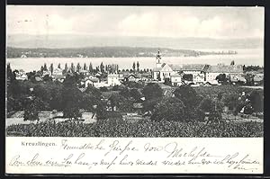 Ansichtskarte Kreuzlingen, Ortspanorama mit Kirche