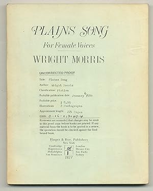 Seller image for Plains Song For Female Voices for sale by Between the Covers-Rare Books, Inc. ABAA