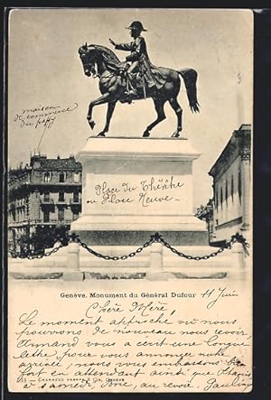 Ansichtskarte Genève, Monument du Gènèral Dufour