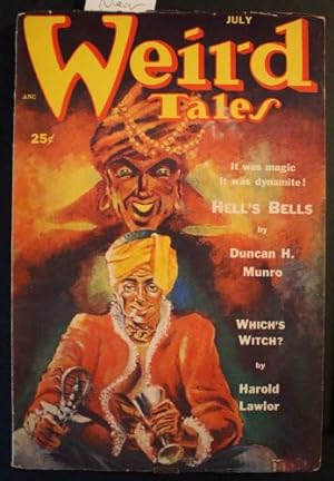 Bild des Verkufers fr WEIRD TALES (Pulp Magazine) July, 1952; Hells Bells cover/story by Duncan H. Munro; Which's Witch? by Harold Lawlor; Live Evil by Emil Petaja; zum Verkauf von Comic World
