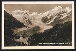 Ansichtskarte Morteratsch-Gletscher mit Piz Bernina