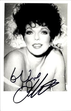 Ansichtskarte / Postkarte Schauspielerin Joan Collins, Portrait, Autogramm