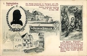 Immagine del venditore per Ansichtskarte / Postkarte Stuttgart in Wrttemberg, Friedrich Schiller, Die Ruber, Militr-Akademie, Universitt venduto da akpool GmbH