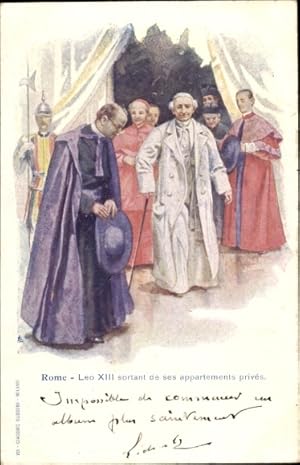 Litho Rom Rom Latium, Leo XIII. verlässt seine Privatgemächer