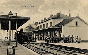 Ansichtskarte / Postkarte Amagne Lucquy Ardennes, Bahnhof, Eisenbahn