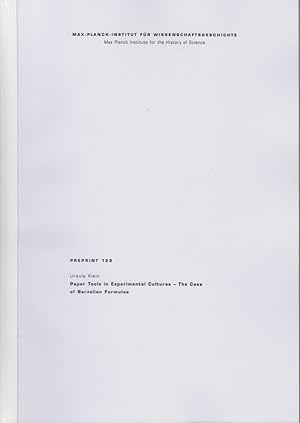 Bild des Verkufers fr Paper Tools in Experimental Cultures - The Case of Berzelian Formulas. Preprint 128. zum Verkauf von Fundus-Online GbR Borkert Schwarz Zerfa