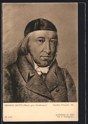 Bild des Verkufers fr Ansichtskarte Goethes Freunde VII, Heinrich Meyer, Portrait des Malers genannt Kunstmeyer zum Verkauf von Bartko-Reher