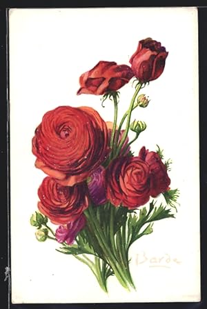 Ansichtskarte Renoncule, Ranunculus asiaticus, Rose