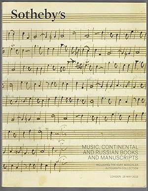 Music, Continental and Russian Books and Manuscripts