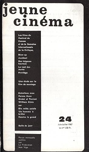 Image du vendeur pour Jeune Cinma n 24 6 Juillet 1967 mis en vente par PRISCA